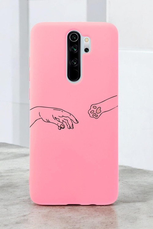 Xiaomi Redmi Note 8 Pro Uyumlu Hand And Paw Desenli Premium Silikonlu Lansman Telefon Kılıfı