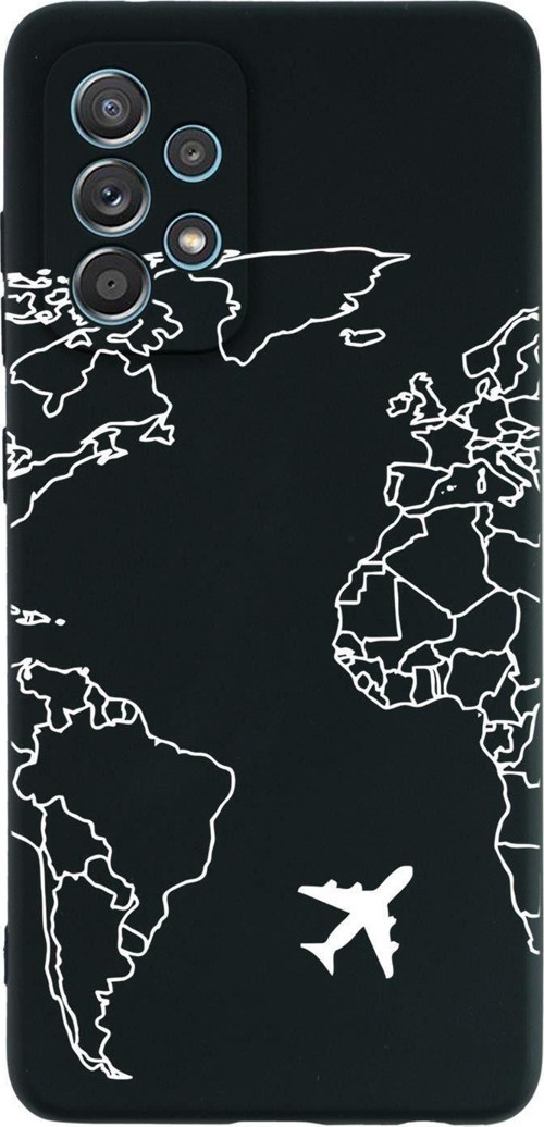 Samsung Galaxy A13 Uyumlu World Map Lines Desenli Premium Silikonlu Lansman Telefon Kılıfı