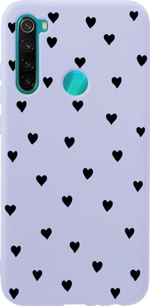 Xiaomi Redmi Note 8 Uyumlu Siyah Kalpler Desenli Premium Silikonlu Telefon Kılıfı
