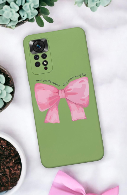 Xiaomi Redmi Note 11 Uyumlu Uyumlu Pembe Kurdele Premium Silikonlu Lansman Telefon Kılıfı