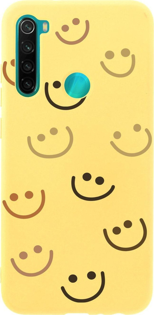 Xiaomi Redmi Note 8 Smile Premium Silikonlu Pembe Telefon Kılıfı