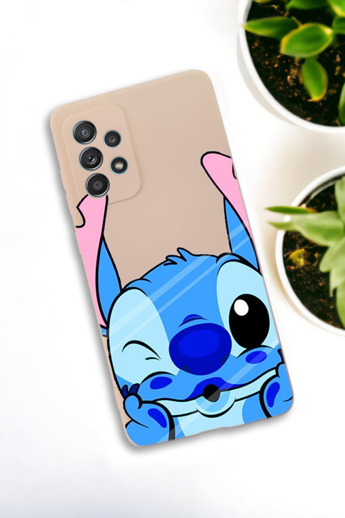 Samsung Galaxy A33 Uyumlu Stitch Desenli Premium Silikonlu Lansman Telefon Kılıfı