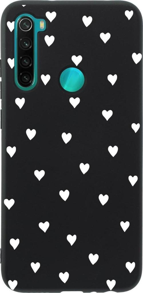Xiaomi Redmi Note 8 Uyumlu Siyah Kalpler Desenli Premium Silikonlu Telefon Kılıfı