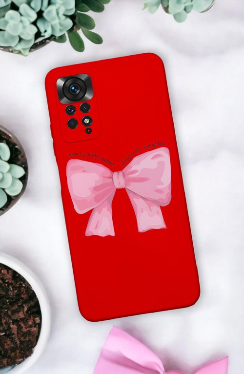 Xiaomi Redmi Note 11 Uyumlu Uyumlu Pembe Kurdele Premium Silikonlu Lansman Telefon Kılıfı