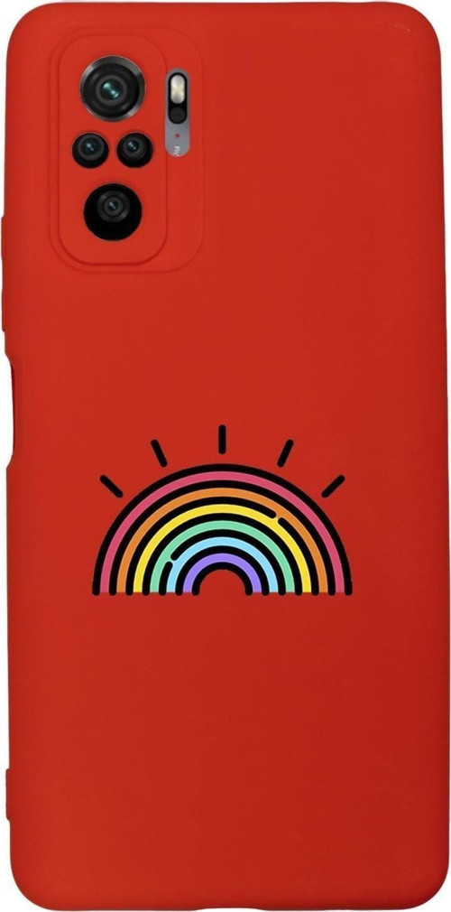 Xiaomi Redmi Note 10 Pro Max Uyumlu Gökkuşağı Desenli Premium Silikonlu Lansman Telefon Kılıfı