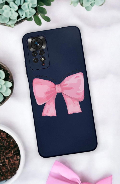Xiaomi Redmi Note 11 Uyumlu Uyumlu Pembe Kurdele Premium Silikonlu Lansman Telefon Kılıfı