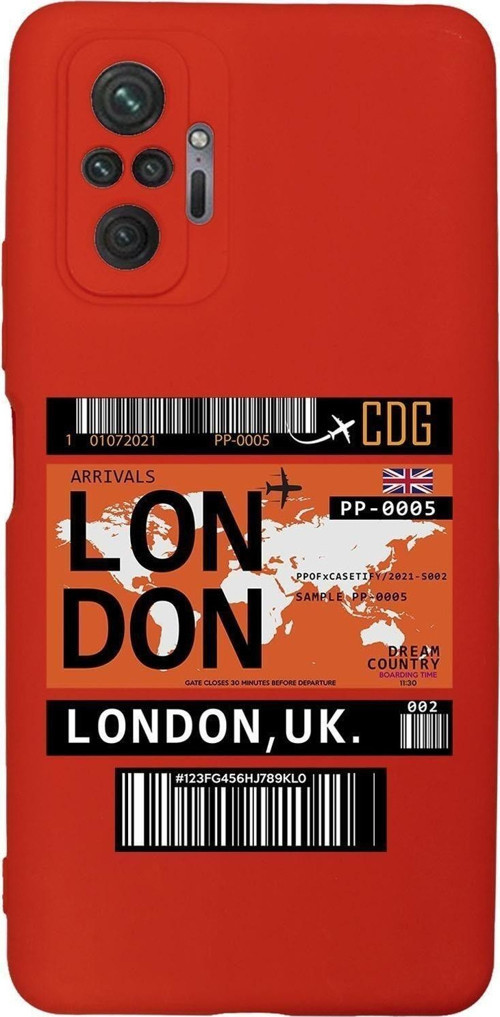 Xiaomi Redmi Note 10 Pro Max Uyumlu London Ticket Desenli Premium Silikonlu Lansman Telefon Kılıfı