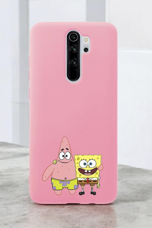 Xiaomi Redmi Note 8 Pro Uyumlu Sünger Bob Ve Patrick Star Desenli Premium Silikonlu Lansman Telefon