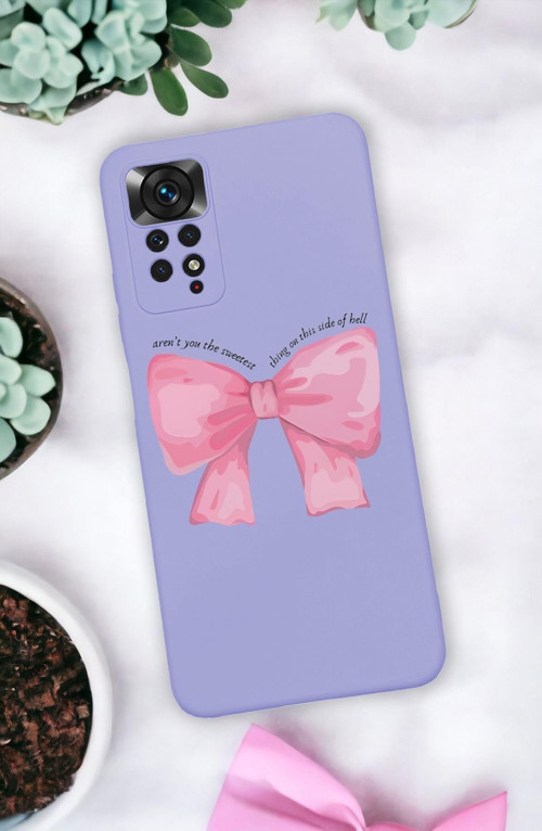 Xiaomi Redmi Note 11 Uyumlu Uyumlu Pembe Kurdele Premium Silikonlu Lansman Telefon Kılıfı