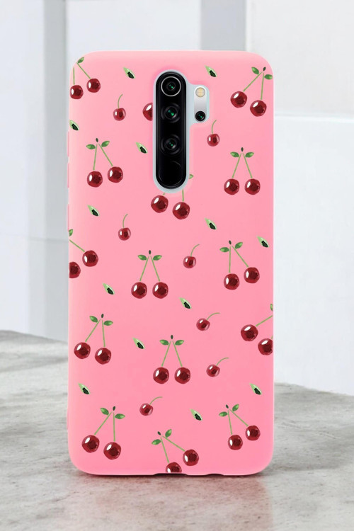 Xiaomi Redmi Note 8 Pro Uyumlu Kiraz Desenli Premium Silikonlu Lansman Telefon Kılıfı