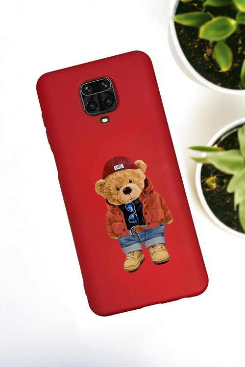 Xiaomi Redmi Note 9 Pro / Note 9S Uyumlu Teddy Bear Desenli Premium Silikonlu Lansman Telefon Kılıfı