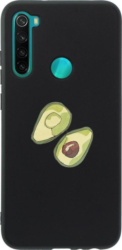 Xiaomi Redmi Note 8 Avokado Art Premium Silikonlu Siyah Telefon Kılıfı
