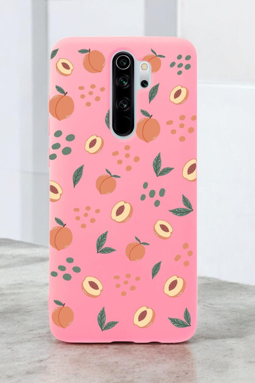 Xiaomi Redmi Note 8 Pro Uyumlu Şeftali Pattern Desenli Premium Silikonlu Lansman Telefon Kılıfı