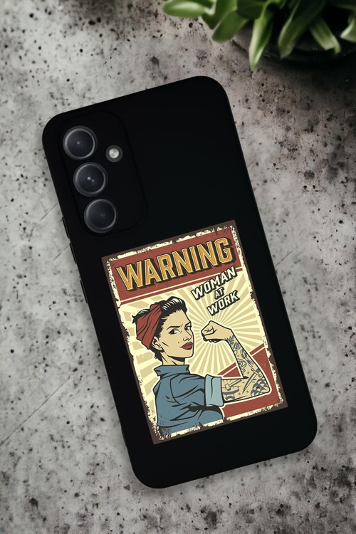 Samsung Galaxy A34 Uyumlu Women At Work Desenli Premium Silikonlu Lansman Telefon Kılıfı