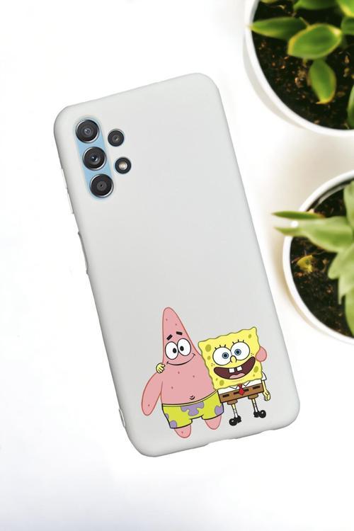 Samsung Galaxy A13 Uyumlu Sünger Bob Ve Patrick Star Desenli Premium Silikonlu Lansman Telefon Kılıf