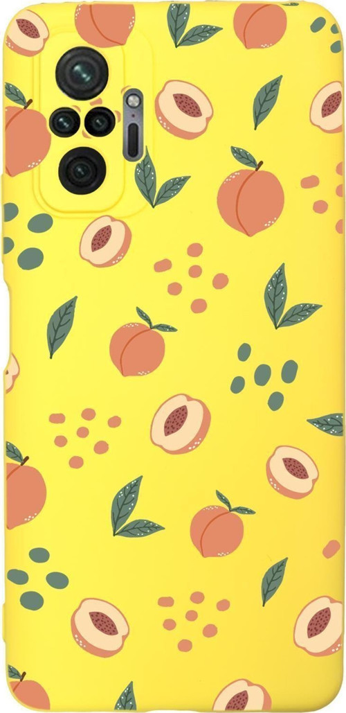 Xiaomi Redmi Note 10 Pro Max Uyumlu Şeftali Pattern Premium Silikonlu Telefon Kılıfı