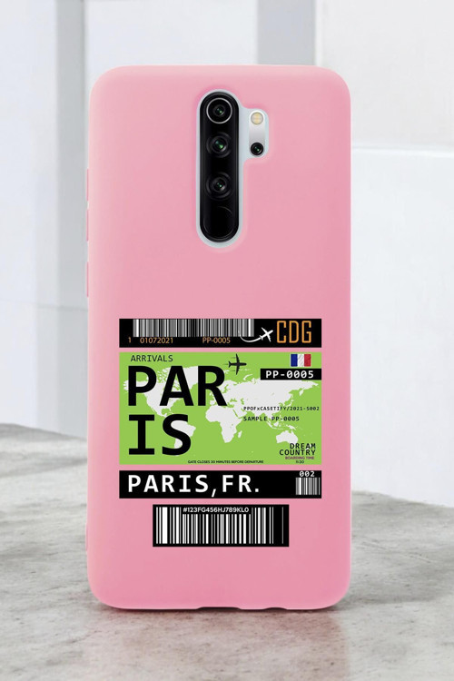 Xiaomi Redmi Note 8 Pro Uyumlu Paris Ticket Desenli Premium Silikonlu Lansman Telefon Kılıfı