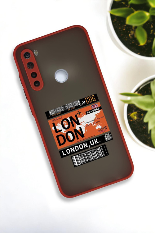 Xiaomi Redmi Note 8 Uyumlu London Yaprak Desenli Buzlu Şeffaf Lüx Telefon Kılıfı