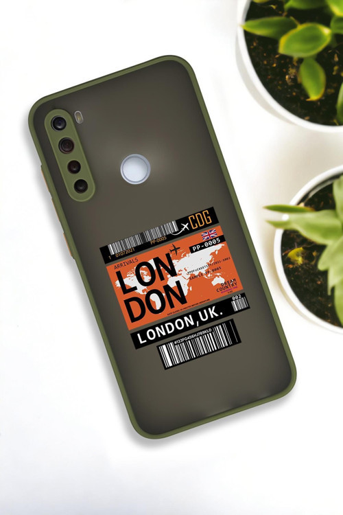 Xiaomi Redmi Note 8 Uyumlu London Yaprak Desenli Buzlu Şeffaf Lüx Telefon Kılıfı