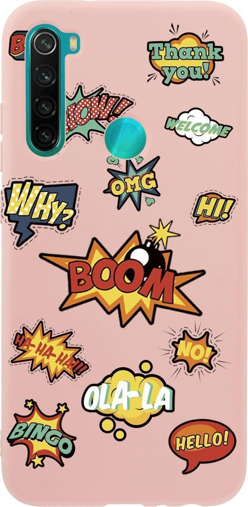 Xiaomi Redmi Note 8 Stickers Desenli Premium Silikonlu Telefon Kılıfı