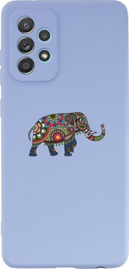 Samsung Galaxy A53 Uyumlu Mandala Fil Desenli Premium Silikonlu Lansman Telefon Kılıfı