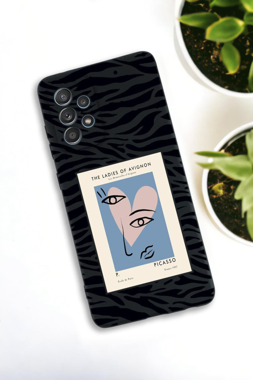 Samsung Galaxy A33 Uyumlu Picasso Desenli Premium Silikonlu Lansman Telefon Kılıfı