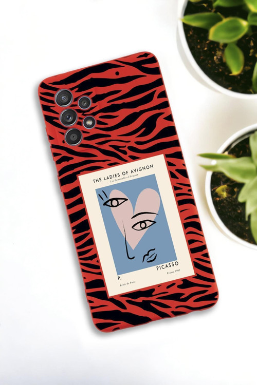 Samsung Galaxy A33 Uyumlu Picasso Desenli Premium Silikonlu Lansman Telefon Kılıfı