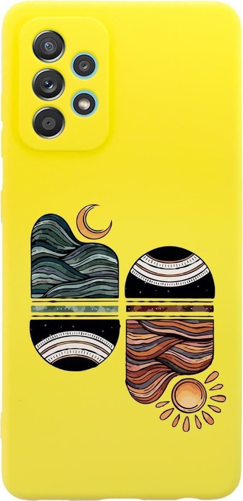 Samsung Galaxy A53 Uyumlu Sunset Wave Desenli Premium Silikonlu Lansman Telefon Kılıfı