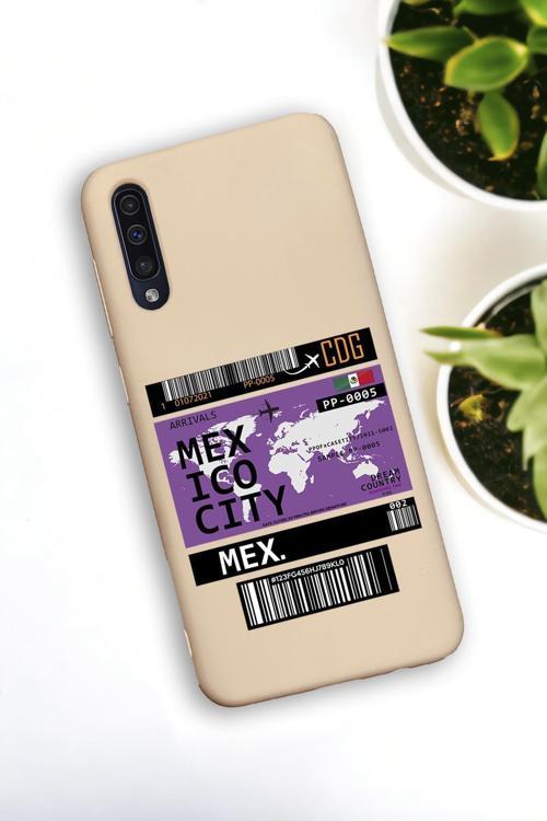 Samsung Galaxy A50 Uyumlu Mexico Ticket Desenli Premium Silikonlu Lansman Telefon Kılıfı