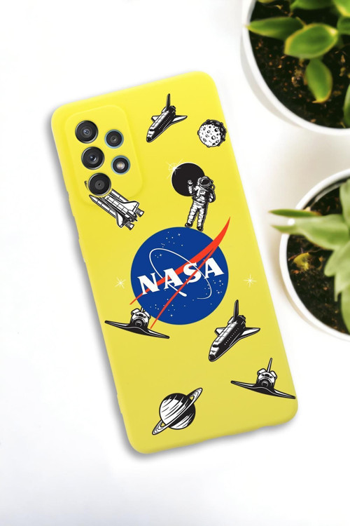 Samsung Galaxy A73 Uyumlu Nasa Desenli Premium Silikonlu Lansman Telefon Kılıfı