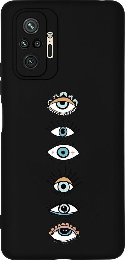 Redmi Note 10 Pro Max Renkli Gözler Desenli Premium Silikonlu Telefon Kılıfı