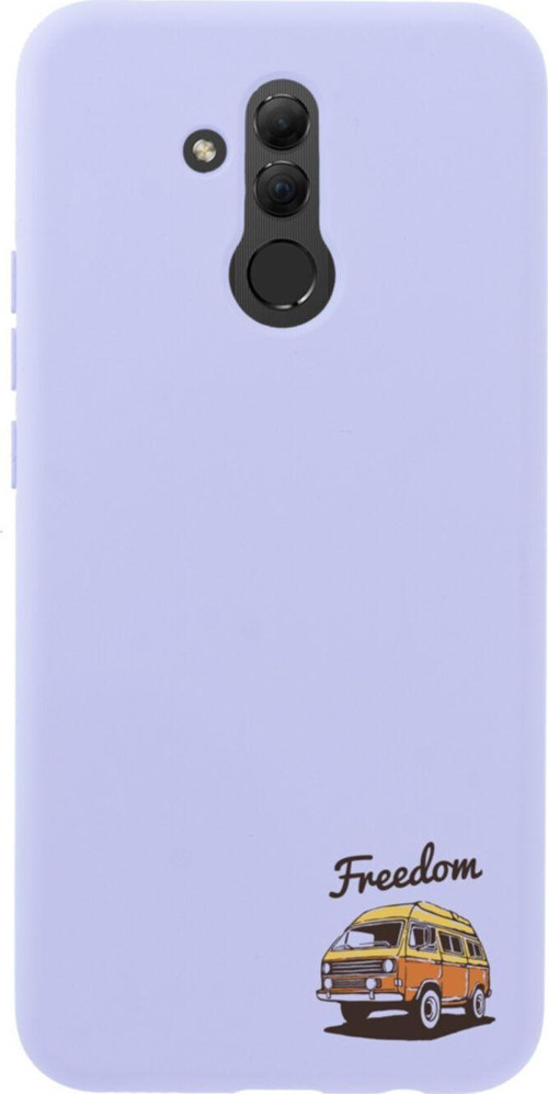 Huawei Mate 20 Lite Freedom Karavan Premium Silikonlu Lansman Lila Telefon Kılıfı