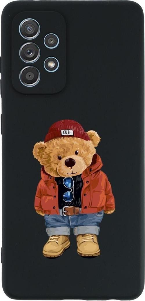 Samsung Galaxy A53 Uyumlu Teddy Bear Desenli Premium Silikonlu Lansman Telefon Kılıfı