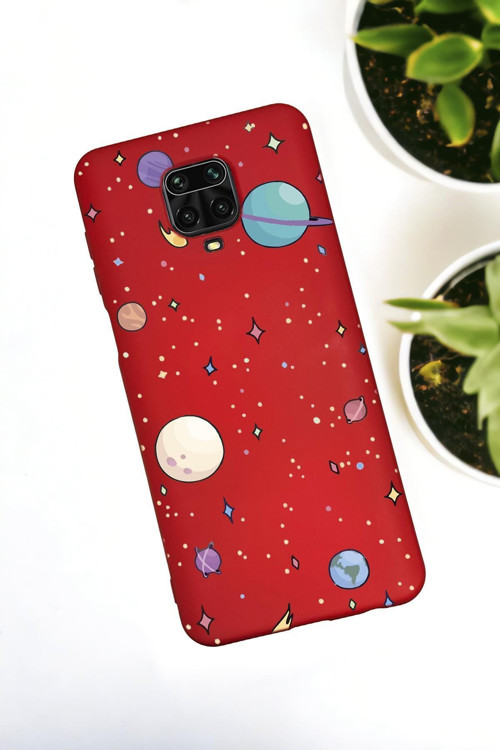 Xiaomi Redmi Note 9 Pro / Note 9S Uyumlu Gezegenler Desenli Premium Silikonlu Lansman Telefon Kılıfı