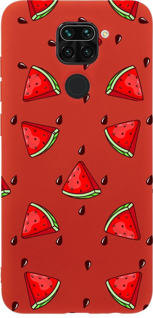 Xiaomi Redmi Note 9 Karpuz Dilimleri Premium Silikonlu Kırmızı Telefon Kılıfı