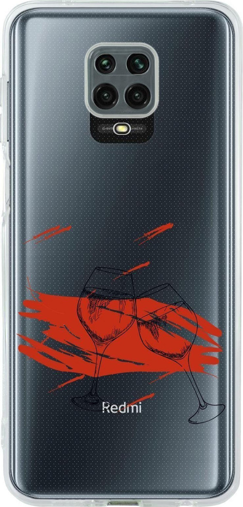 Xiaomi Redmi Note 9 Pro Spilled Wine Premium Şeffaf Silikon Kılıf