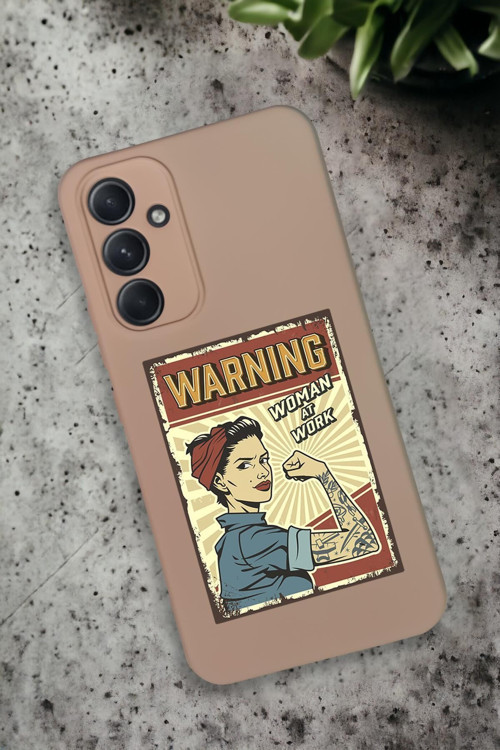 Samsung Galaxy A34 Uyumlu Women At Work Desenli Premium Silikonlu Lansman Telefon Kılıfı