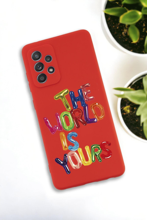 Samsung Galaxy A33 Uyumlu The World Desenli Premium Silikonlu Lansman Telefon Kılıfı