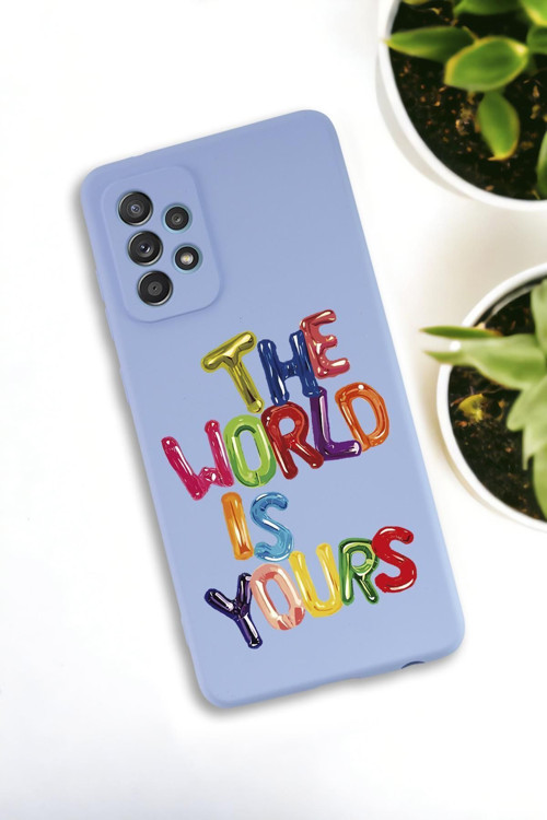 Samsung Galaxy A33 Uyumlu The World Desenli Premium Silikonlu Lansman Telefon Kılıfı