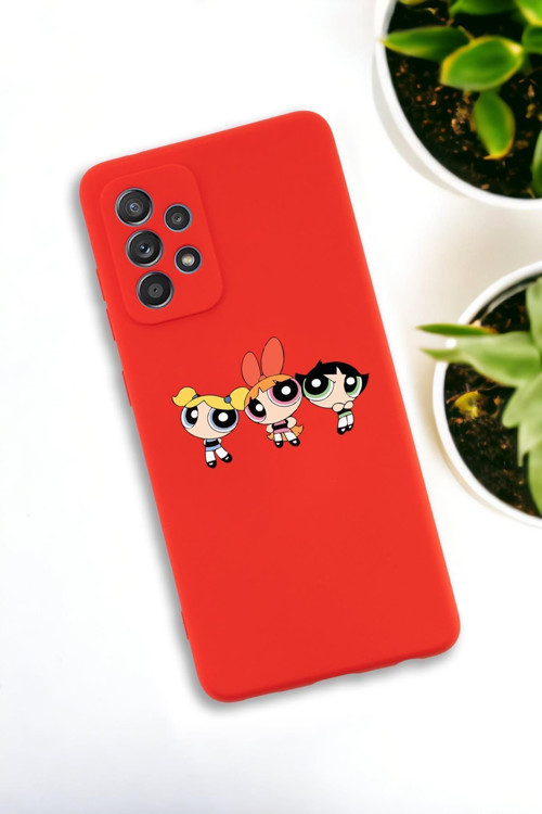 Samsung Galaxy A73 Uyumlu Powerpuff Girls Desenli Premium Silikonlu Lansman Telefon Kılıfı