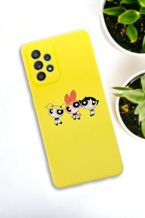 Samsung Galaxy A73 Uyumlu Powerpuff Girls Desenli Premium Silikonlu Lansman Telefon Kılıfı