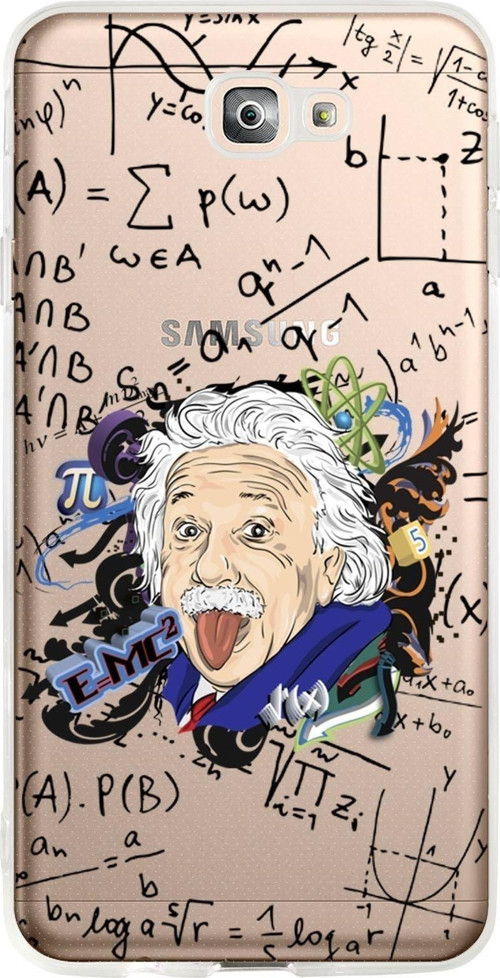 Samsung J7 Prime Einstein In Formula Desenli Premium Şeffaf Silikon Kılıf