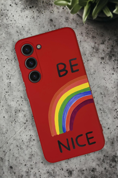 Samsung Galaxy S23 Uyumlu Be Nice Desenli Premium Silikonlu Lansman Telefon Kılıfı