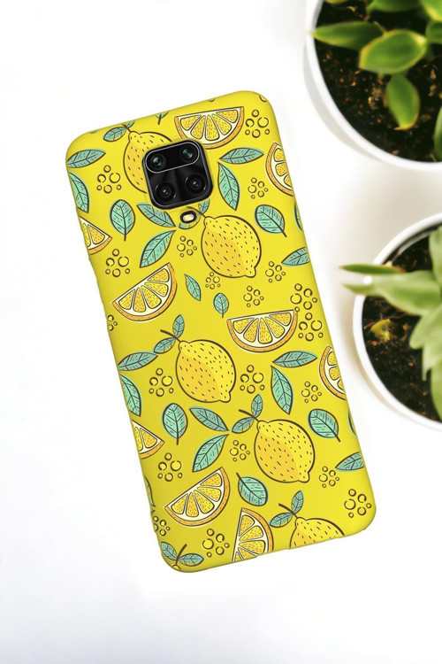 Xiaomi Redmi Note 9 Pro / Note 9S Uyumlu Limon Desenli Premium Silikonlu Lansman Telefon Kılıfı