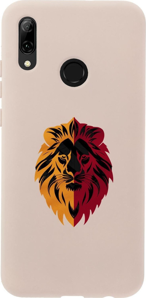 Huawei Psmart 2019 Uyumlu Sarı Kırmızı Aslan Desenli Premium Silikonlu Telefon Kılıfı