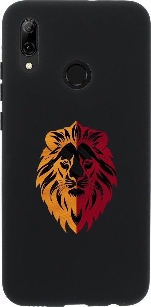Huawei Psmart 2019 Uyumlu Sarı Kırmızı Aslan Desenli Premium Silikonlu Telefon Kılıfı