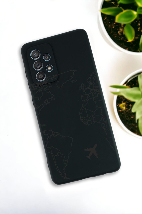 Samsung Galaxy A33 Uyumlu World Map Lines Desenli Premium Silikonlu Lansman Telefon Kılıfı