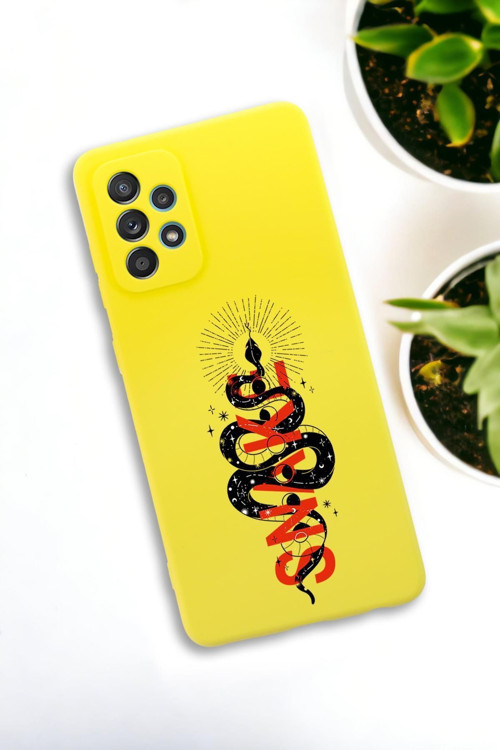 Samsung Galaxy A73 Uyumlu Snake Desenli Premium Silikonlu Lansman Telefon Kılıfı