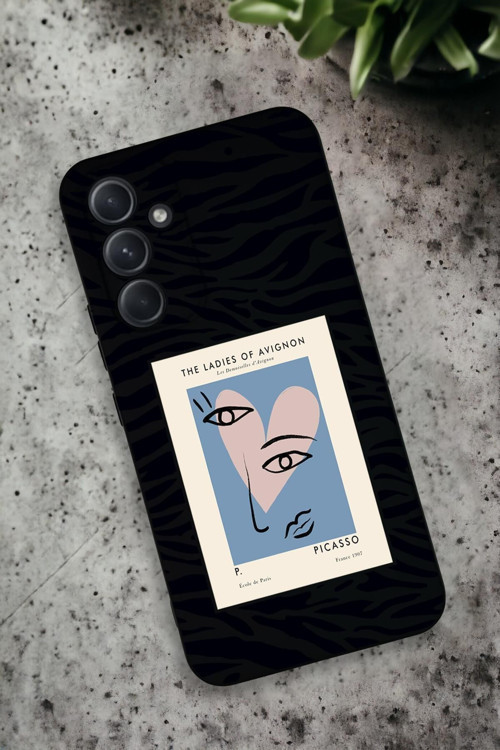 Samsung Galaxy A54 Uyumlu Picasso Desenli Premium Silikonlu Lansman Telefon Kılıfı