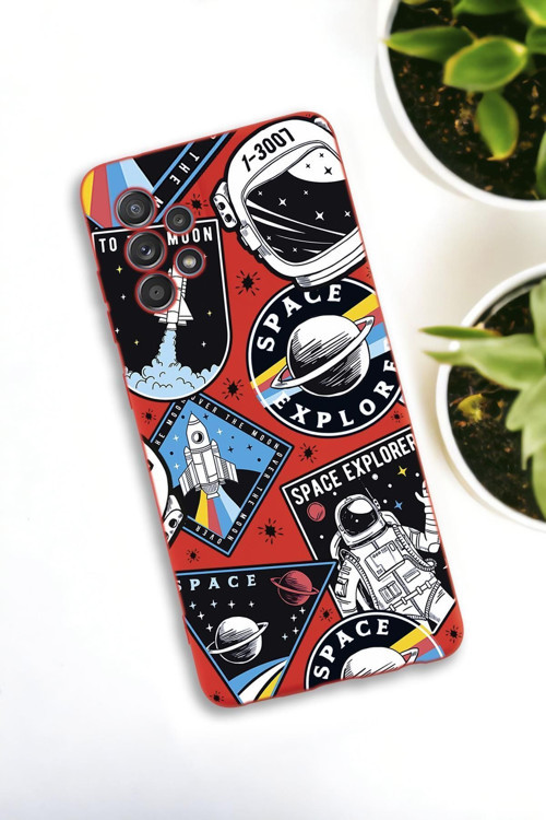 Samsung Galaxy A73 Uyumlu Space Desenli Premium Silikonlu Lansman Telefon Kılıfı
